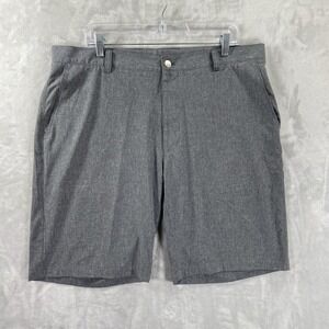 Peter Millar Shorts men's 38x10 Performance Chino Gray Golf Flat Front Casual